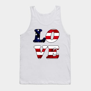 Love, American flag, 4th of July, American independence day design Tank Top